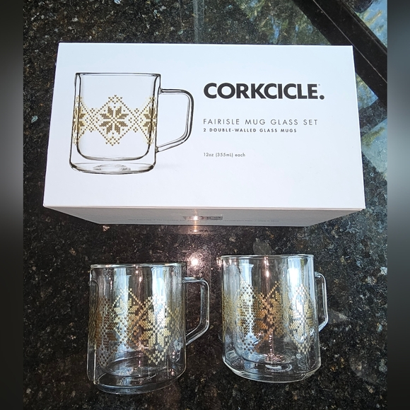 Corkcicle Fairisle Glass Mug, Set of 2 - Picture 7 of 7